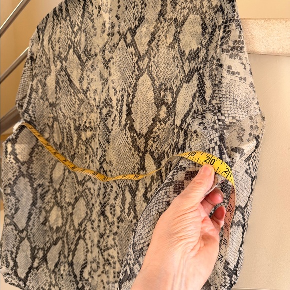 Vintage 90’s Emanuel Ungaro Sheer Snake-Print Button-Down Blouse - White & Black - Picture 9 of 14